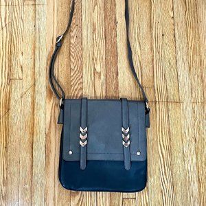 Grey/Black Chevron Crossbody Purse